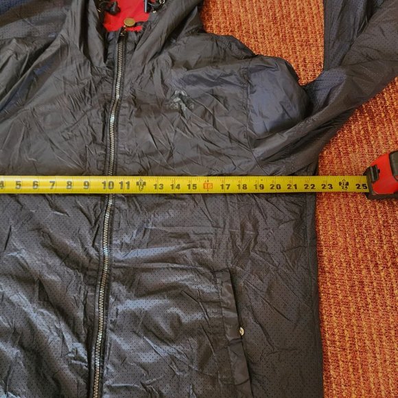 Kappa Windbreaker Jacket Men's Sz L Black Red Hooded Lightweight Retro - Picture 5 of 15